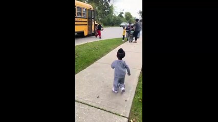 Télécharger la video: La hermana pequeña recibe al hermano mayor después de la escuela