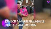 #CUTE: Sorprenden a una mujer regalándole un cachorro en su 50º cumpleaños