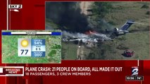 Un avión con 21 personas a bordo se estrella en Brookshire; al menos una persona resulta herida