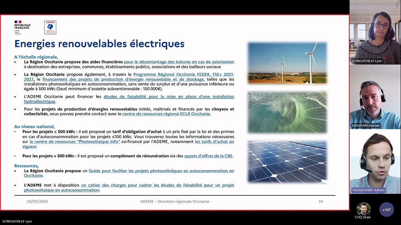 Webinaire de présentation des dispositifs d’aides ADEME disponibles en 2024 pour les entreprises d’Occitanie