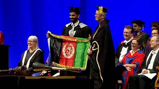 Afghan refugee who fled the Taliban with just a backpack graduated from UK university with a master’s degree