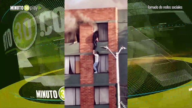 Arriesgó su vida joven rescató a una mujer y su mascota durante voraz incendio en edificio