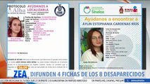 Difunden 4 fichas de los 8 desaparecidos en Culiacán, Sinaloa