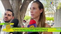 Sarah Nichols habló con la prensa después de su denuncia en contra de Pascacio N