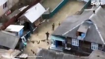 #VIDEO: Soldados rusos corren por sus vidas mientras las fuerzas ucranianas destruyen la base