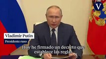 Vladimir Putin asegura que suspende la venta de gas si los países no pagan en rublos a partir de mañana