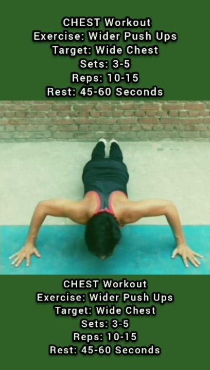 ❌ WIDE GRIP PUSH UPS ✔️ Which exercise is most effective for CHEST at Home? #heermlgangaputra #naturalbodybuilding