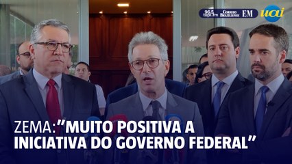 Zema fala em coletiva após encontro com Haddad