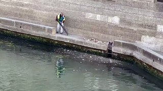 JO 2024 : les images d'un agent d'entretien jetant des ordures dans la Seine refont surface