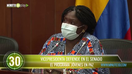 Vicepresidenta defiende en el Senado el programa Jóvenes en Paz