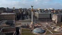 Guerra en Ucrania | Vista de la plaza Maidan en #Kyiv #Guerra_en_Ucrania, tras la invasión #rusa