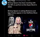 Britney Spears podría encabezar el medio tiempo del SuperBowl 2023 junto a Madonna e Iggy Azalea