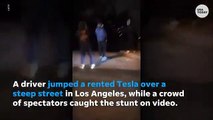 La policía de Los Ángeles ofrece una recompensa por el conductor de acrobacias callejeras de Tesla