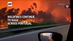 Los equipos luchan contra los incendios forestales en Portugal