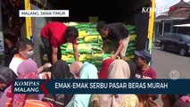 Emak-Emak di Malang Serbu Pasar Beras Murah!