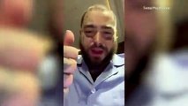 #VIDEO: Post Malone comparte una actualización después de su impactante caída en el escenario