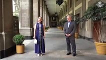 Beatriz Gutiérrez Müller publica video de cómo se vio el sismo en Palacio Nacional
