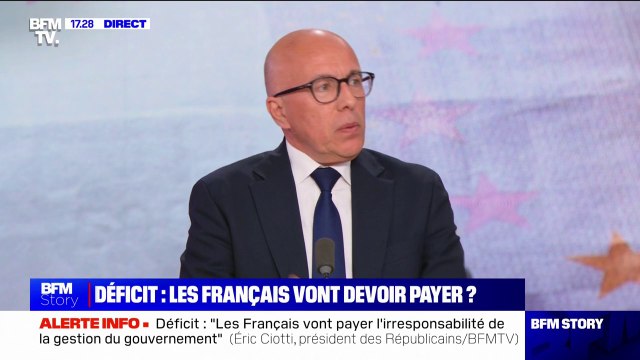 Déficit public: Il faudra s'attaquer au statut de la fonction publique , estime Éric Ciotti (président des Républicains)