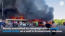 Centro comercial ucraniano alcanzado por un misil ruso; varios muertos