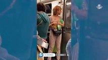 Sed de la mala, mujer con copa de Whisky en el Metro se viraliza