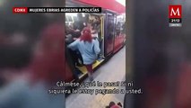 Mujeres presuntamente en estado de ebriedad agreden a policías en Metrobús