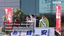 El ex ministro japonés Shinzo Abe recibe un disparo durante su discurso
