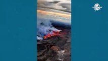 Volcán Mauna Loa, en Hawái, dispara impresionantes fuentes de lava de hasta 60 metros