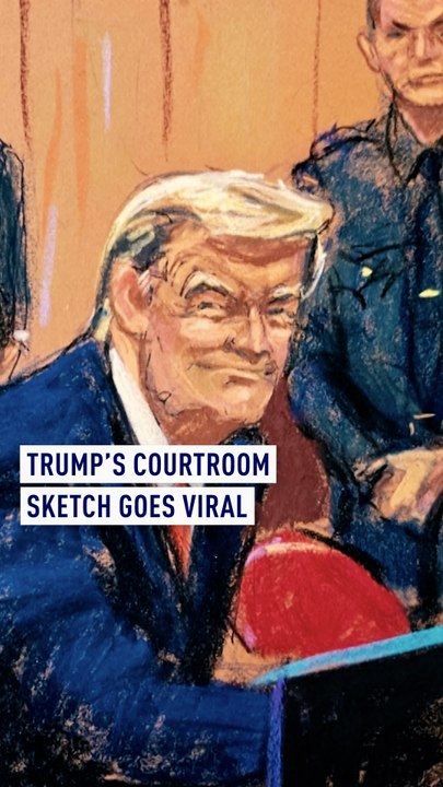 Trump’s Courtroom Sketch Goes Viral