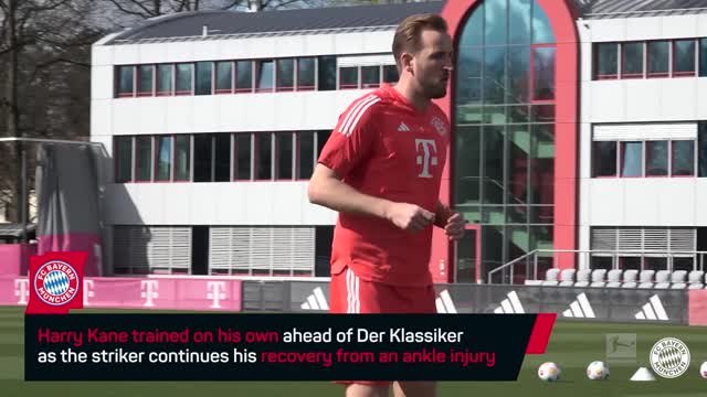Harry Kane trains on his own ahead of Der Klassiker