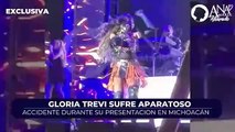 ¡Gloria Trevi sufre aparatosa caida durante su presentación en Michoacan!