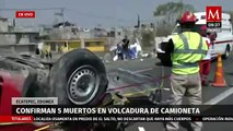 Confirman 5 muertos en volcadura de camioneta en Ecatepec