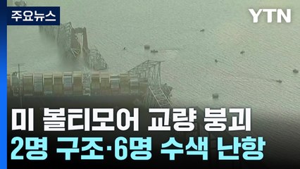 미국, 화물선이 대형 교량 들이받아 붕괴...6명 실종 / YTN