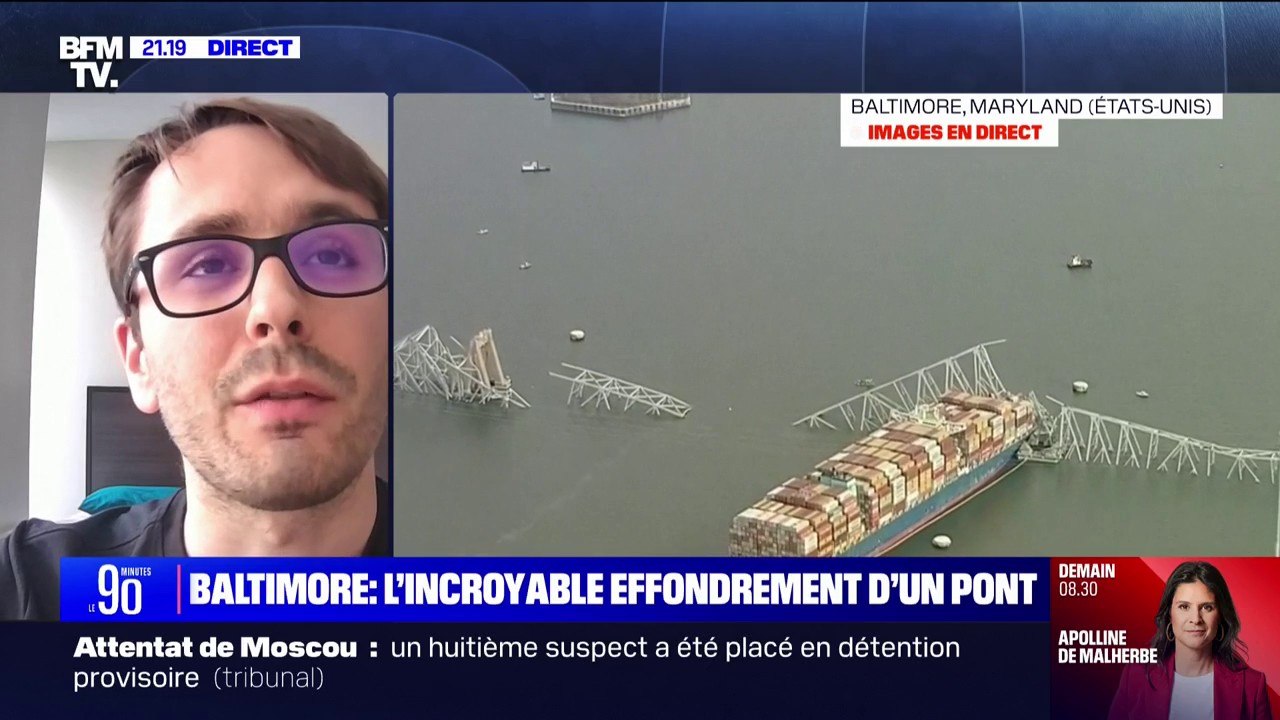 "La ville est sous le choc": Julien, français résidant à Baltimore, témoigne sur BFMTV après l'effondrement du pont Key