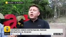 Turistas extranjeros disfrutan del parque recreativo El Picacho