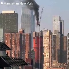 Varios heridos al incendiarse y desplomarse parcialmente una grúa de construcción en Nueva York