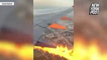 Dramático vídeo donde salen llamas del motor de un avión: '¡Maldita sea, se va a estrellar!