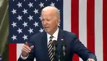 Joe Biden comienza a gritar al azar durante su discurso en Maryland.