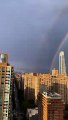 Un impresionante arco iris completo ilumina el horizonte de la ciudad de Nueva York este 11 de septiembre.