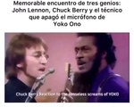 Cuando tecnico apaga el microfono de Yoko Ono durante 