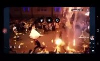 Novios son alcanzados por el fuego durante celebración de boda en Irak