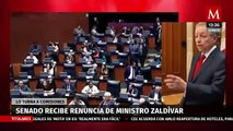 Senado recibe renuncia de Arturo Zaldívar