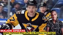 Adam Johnson ultimo video de lesion antes de Morir en Accidente de Hockey Hielo - La lesion de Adam Johnson