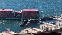 Barco con contenedores choca contra un muelle de Seattle