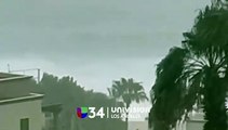 #HuracánHilary acercándose a Cabo San Lucas, México, mientras vientos racheados de 50 MPH y lluvias moderadas impactan la costa este viernes.