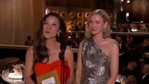 Globos de Oro 2024: Naomi Watts y Michelle Yeoh Presentan Actor Femenino Película Musical/Comedia