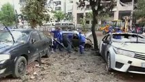 Edificios y coches destrozados tras matar un dron en Beirut al subjefe de Hamás