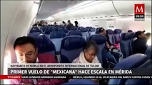 Primer vuelo de Mexicana de Aviación hace escala en Mérida