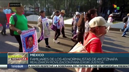 Download Video: En México familiares de los 43 Normalistas de Ayotzinapa se movilizaron para exigir justicia