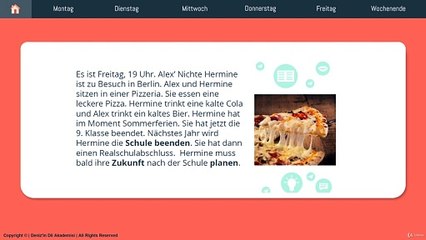 A2 Ders -40- Pläne für die Zukunft LESEN - Gelecek planları OKUMA PARÇASI