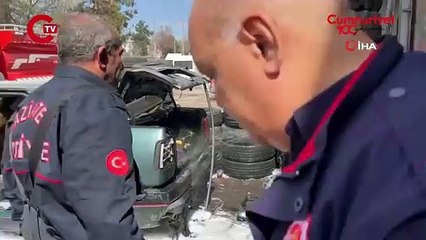 Korku dolu anlar... Otomobilin LPG tüpü patladı!